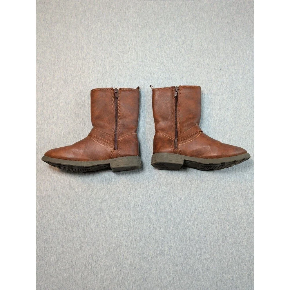 Carters Girls Erica/Lumi Brown Faux Leather Mid-Calf Riding Boots Size 1M